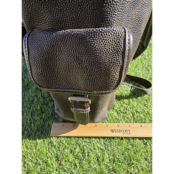 Vtg Walt Disney World Large Rucksack Backpack Brown Faux Leather 3 Pockets - Picture 6 of 16